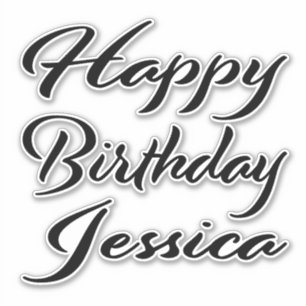 Jessica name first name black Sticker birthday