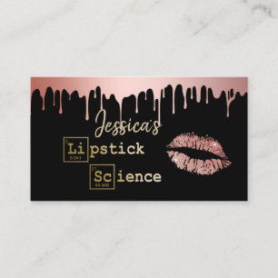 Jessica's Lipstick Science Rose Gold Dripping Business Card