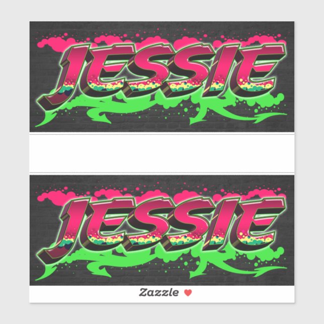 Jessie First Name Graffiti Sticker (Sheet)