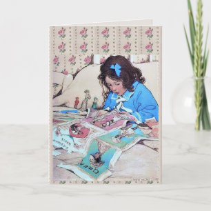 Jessie Wilcox Smith Paper Dolls Floral Card