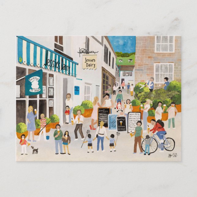 Jessies Dairy in Mousehole Postcard (Front)