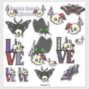 Jessie's Friends Moths and Skulls Sticker Set
