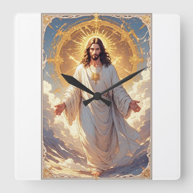 Jessus Ascends Christian Wall Clock (Front)