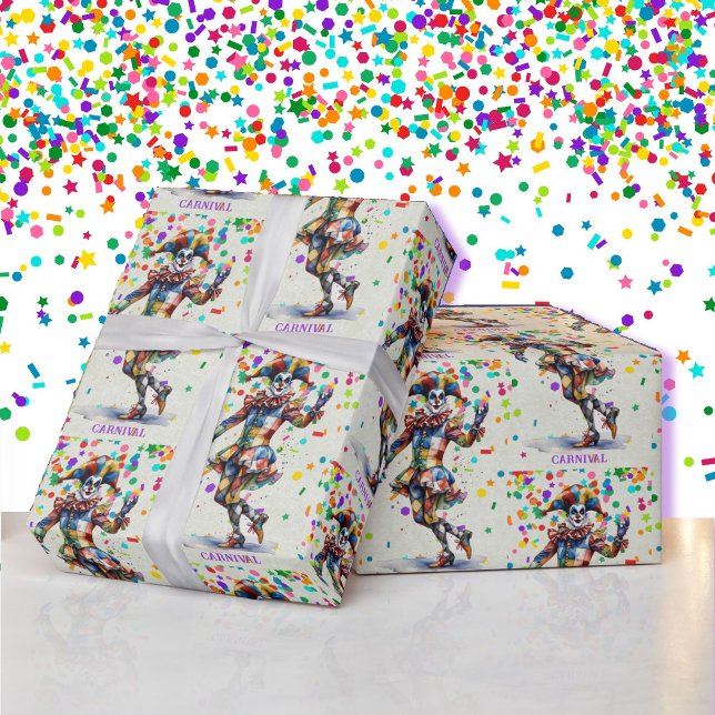 Jester Add Text Carnival or Mardi Gras Wrapping Paper (Creator Uploaded)
