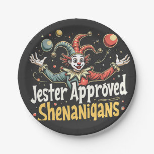 Jester Approved Shenanigans Circus Clown  Paper Plate