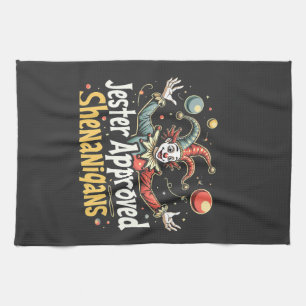 Jester Approved Shenanigans Circus Clown Tea Towel