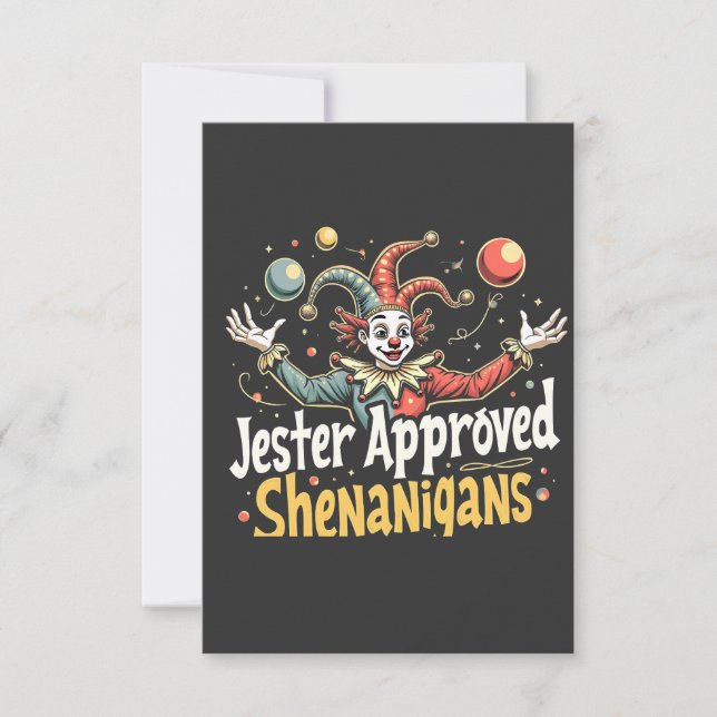 Jester Approved Shenanigans Circus Clown  Thank You Card (Front)