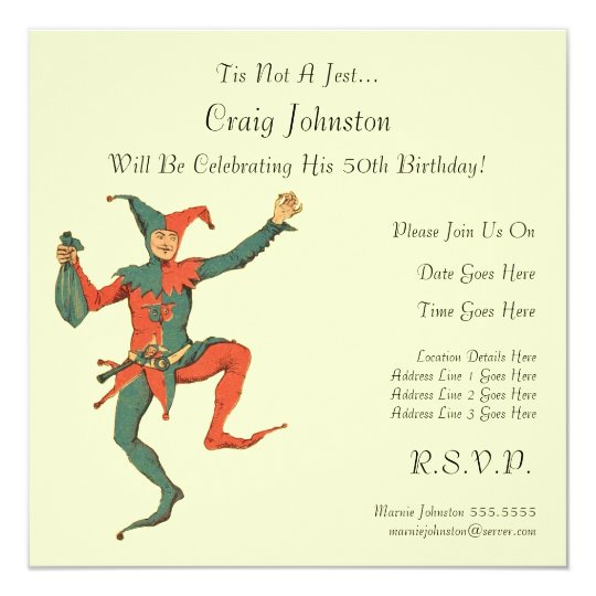 Jester Birthday Party Card