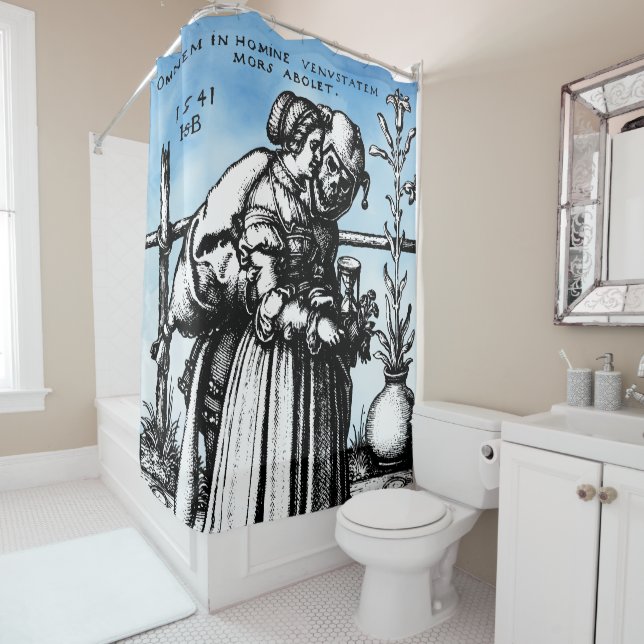 Jester Death and the Maiden Shower Curtain (In Situ)