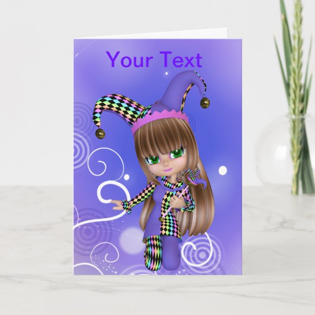 Jester Girl Greeting Card (Front)