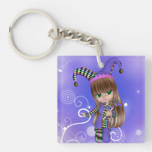 Jester Girl Keychain