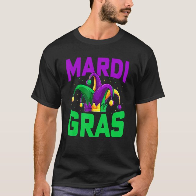 Jester Hat Carnival Mardi Gras Party Men Women 1 T-Shirt (Front)