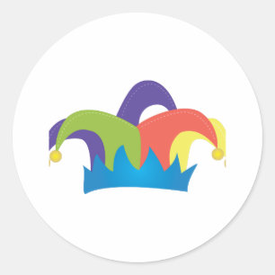 Jester Hat Classic Round Sticker