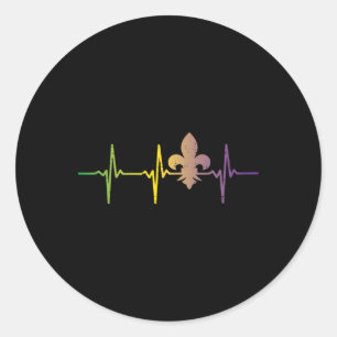 Jester Hat Heartbeat Nurse Funny Mardi Gras Carniv Classic Round Sticker