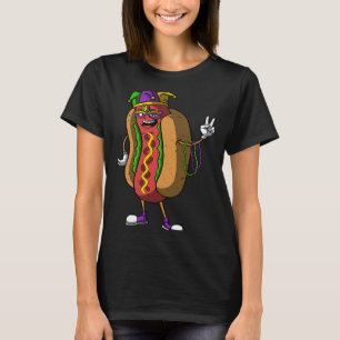 Jester Hotdog Masquerade Mask Mardi Gras Carnival T-Shirt