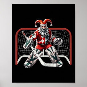 Jester Ice Hockey Goalie April Fools Day Costume N Poster