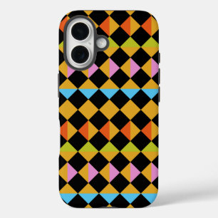 Jester Joker Motley Diamonds Squares Geometric iPhone 16 Case