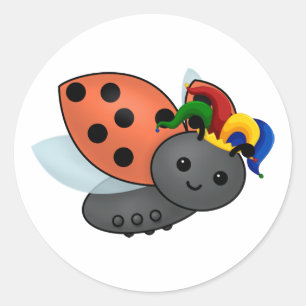 Jester Ladybug Classic Round Sticker