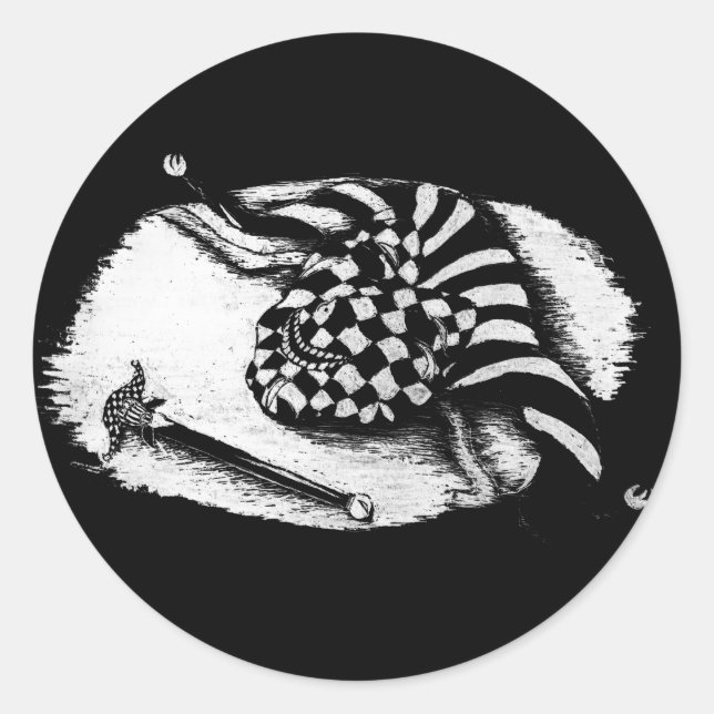 Jester Mask Classic Round Sticker (Front)