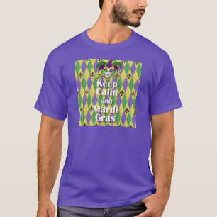 Jester Mask Keep Calm and Mardi Gras T-Shirt