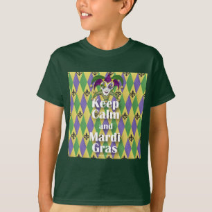 Jester Mask Keep Calm and Mardi Gras T-Shirt