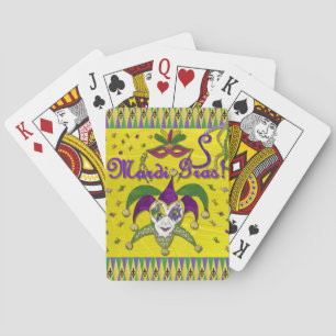 Jester Mask Mardi Gras Harlequin Playing Cards