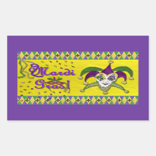 Jester Mask Mardi Gras Harlequin Rectangular Sticker