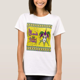 Jester Mask Mardi Gras Harlequin T-Shirt