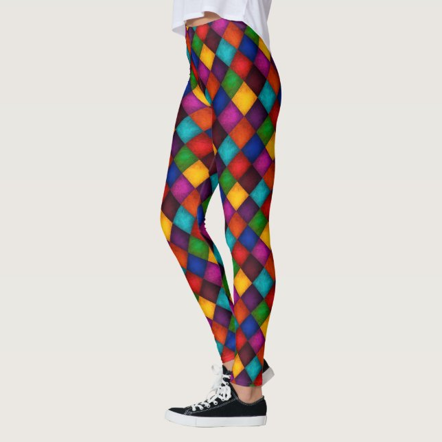 Jester Pants! Multicolor Patchwork Pattern Leggings (Left)