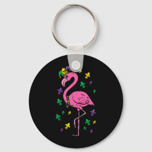 Jester Pink Flamingo Bird Animal Cute Mardi Gras C Key Ring