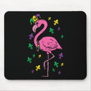 Jester Pink Flamingo Bird Animal Cute Mardi Gras C Mouse Mat