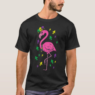 Jester Pink Flamingo Bird Animal Cute Mardi Gras C T-Shirt