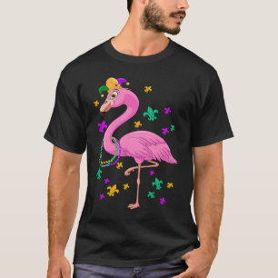 Jester Pink Flamingo Bird Animal Cute Mardi Gras C T-Shirt