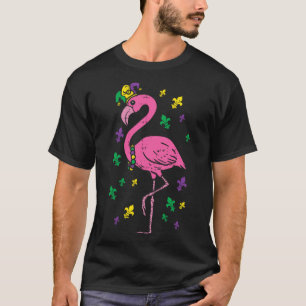 Jester Pink Flamingo Bird Animal Cute Mardi Gras C T-Shirt