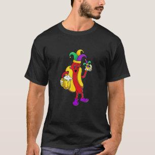Jester Sausage Mardi Gras Carnival Parade Masquera T-Shirt