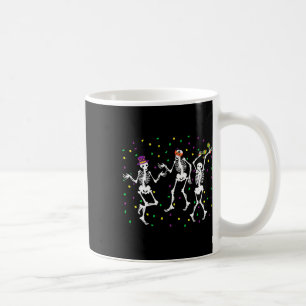 Jester Skeleton Dancing Mardi Gras Bones Carnival Coffee Mug