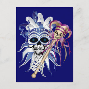 Jester Skull Postcard