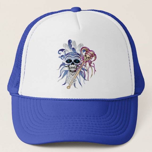 Jester Skull Trucker Hat (Front)