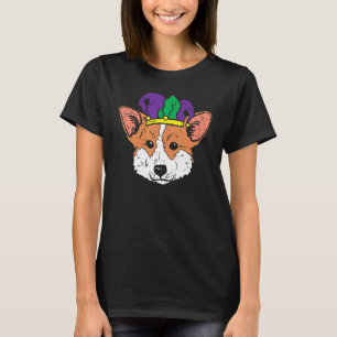 Jester Welsh Corgi Face Mardi Gras Funny Dog Men W T-Shirt