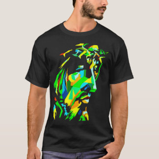 Jesucristo Pop Art Jesus Christ Face Catholic Icon T-Shirt