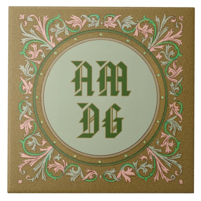 Jesuit Motto by St Ignatius (BK 50; Latin Abbrev.) Tile (Front)