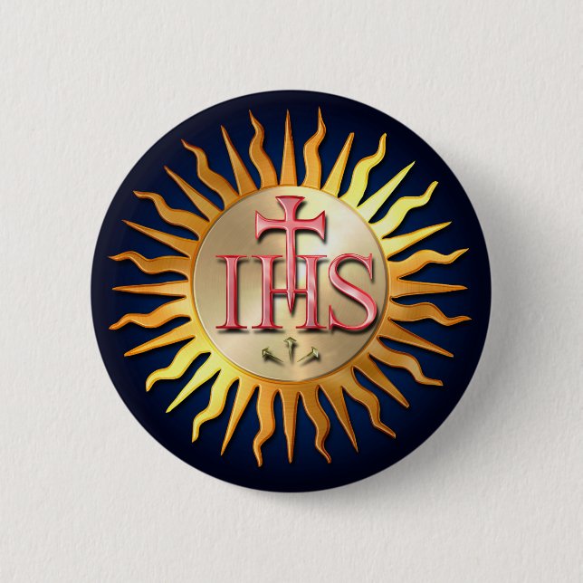 Jesuit Seal 6 Cm Round Badge (Front)