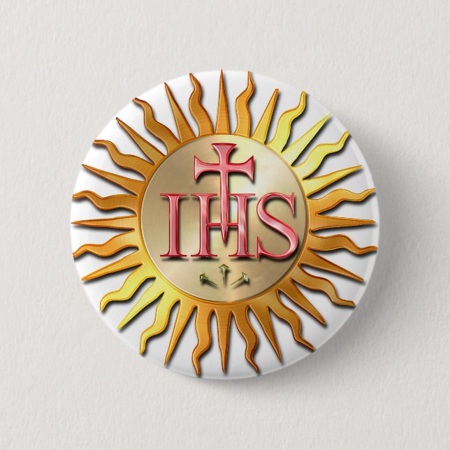 Jesuit Seal 6 Cm Round Badge (Front)
