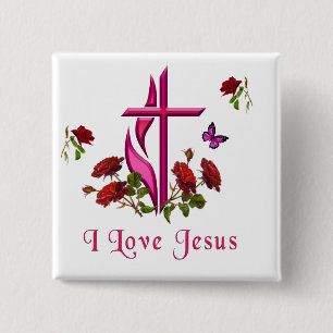 Jesus 15 cm square badge