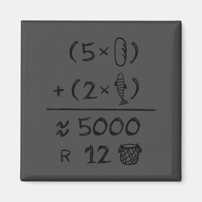 Jesus 2 Fishes 5 Breads 5000 Chosen Against Curren Magnet (Front)