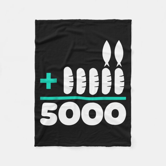 Jesus 2 Fishes 5 Breads 5000 Chosen Against The Cu Fleece Blanket (Front)