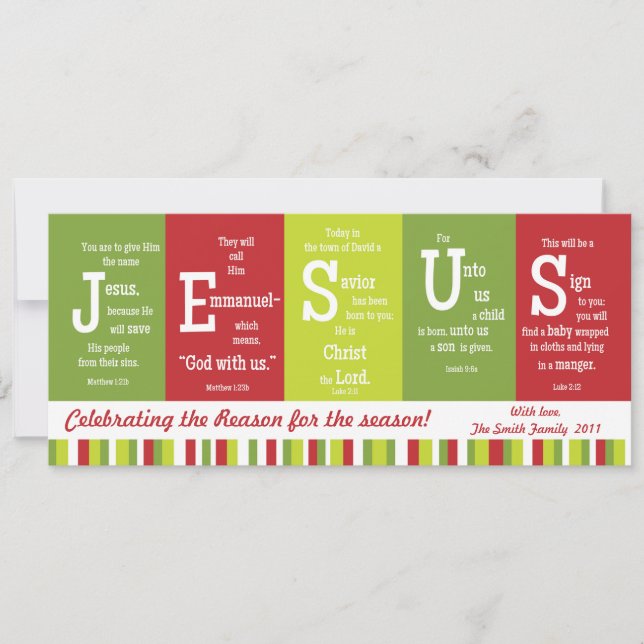 JESUS 2-Sided Scripture Christmas Card-Customise! Invitation (Front)
