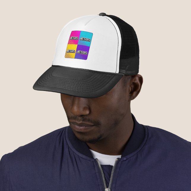 JESUS - 4 Square  Trucker Hat (In Situ)