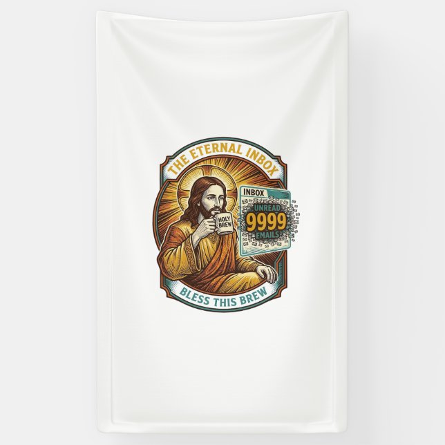 Jesus 9999 Unread Emails Inbox Zero Office Humor_1 Banner (Vertical)