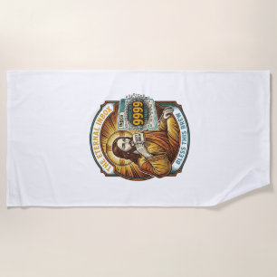 Jesus 9999 Unread Emails Inbox Zero Office Humor_1 Beach Towel